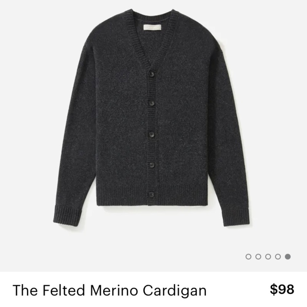 NWOT Everlane Felted Merino Wool Cardigan